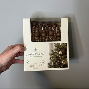 Hearth & Hand Dark Brown Wood Bead Garland
